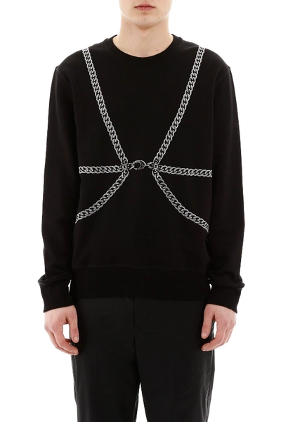 Shop Alexander Mcqueen Chains Embroidery Sweatshirt In Black Mix