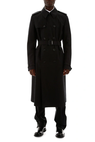 Shop Alexander Mcqueen Cotton Trench Coat In Black