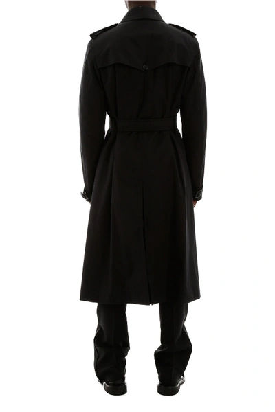 Shop Alexander Mcqueen Cotton Trench Coat In Black
