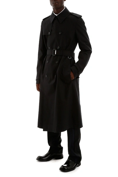 Shop Alexander Mcqueen Cotton Trench Coat In Black