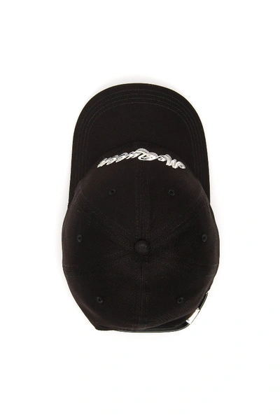 Shop Alexander Mcqueen Double Logo Baseball Cap In Black Ivory