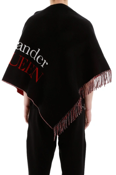 Shop Alexander Mcqueen Jacquard Logo Scarf In Black Ivory