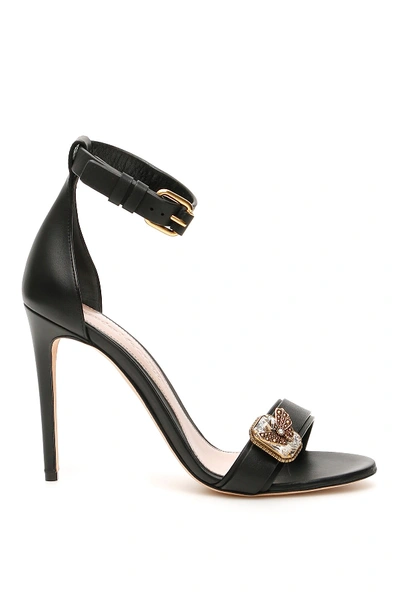 Shop Alexander Mcqueen Jewels Sandals In Black Gold