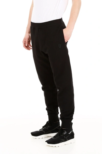 Shop Alexander Mcqueen Joggers With Skull Embroidery In Deep Black