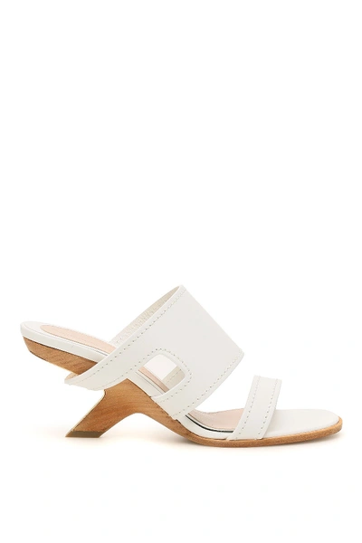 Shop Alexander Mcqueen Leather Mules In Co White Gold Co Whi