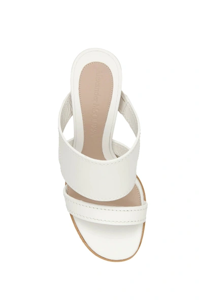 Shop Alexander Mcqueen Leather Mules In Co White Gold Co Whi