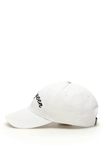 Shop Alexander Mcqueen Logo Baseball Cap In Ivory Black