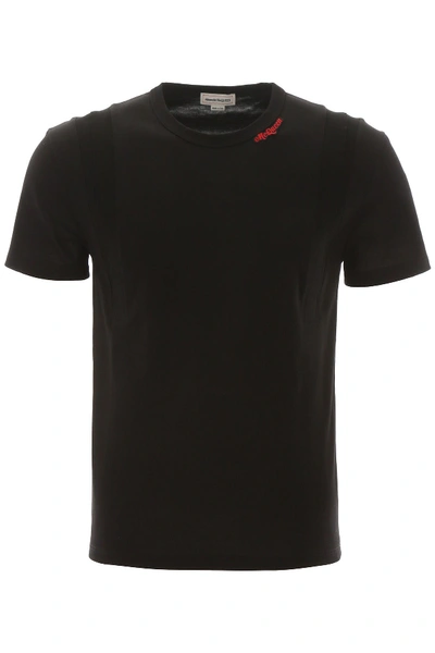 Shop Alexander Mcqueen Logo Patch T-shirt In Black