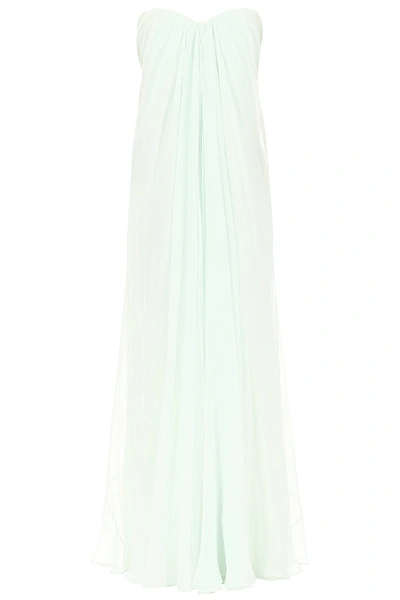 Shop Alexander Mcqueen Long Silk Dress In Mint