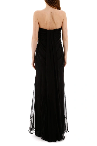 Shop Alexander Mcqueen Long Silk Dress In Black