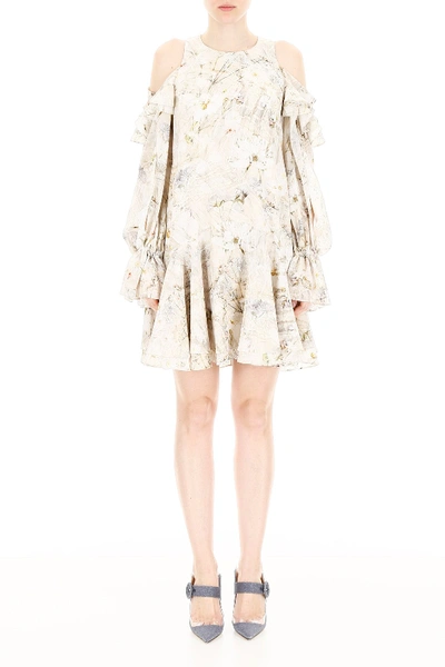 Shop Alexander Mcqueen Ophelia Dress In Ivory Mix