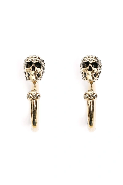 Shop Alexander Mcqueen Pave Skull Earrings In Mix