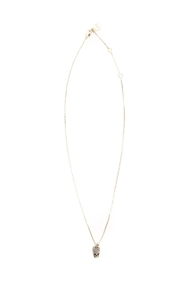 Shop Alexander Mcqueen Pave Skull Necklace In 0468 Mix