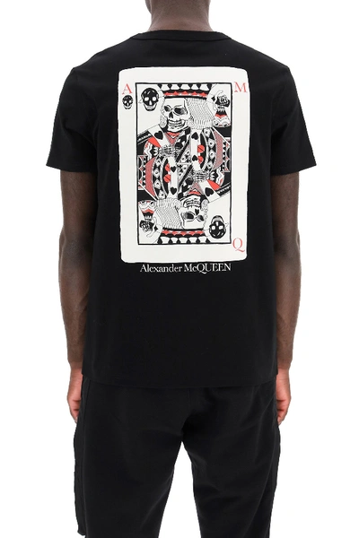 Shop Alexander Mcqueen Playing Card Skull Print T-shirt In Black Mix