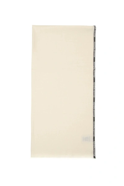 Shop Alexander Mcqueen Selvedge Silk And Cashmere Scarf In Ivory