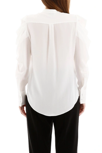 Shop Alexander Mcqueen Shirt With Draped Sleeves In Light Ivory