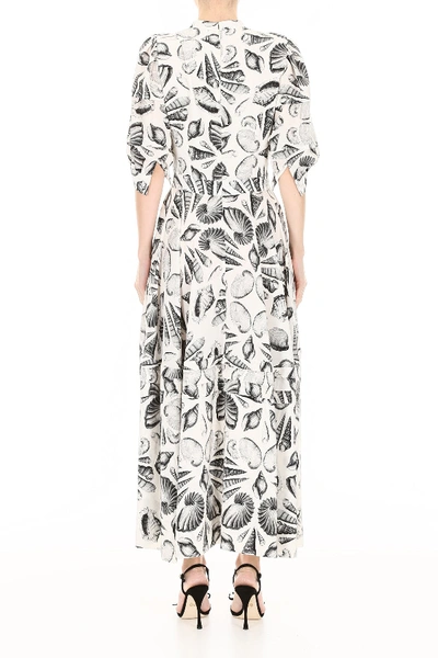 Shop Alexander Mcqueen Shell Print Dress In Ivory Black