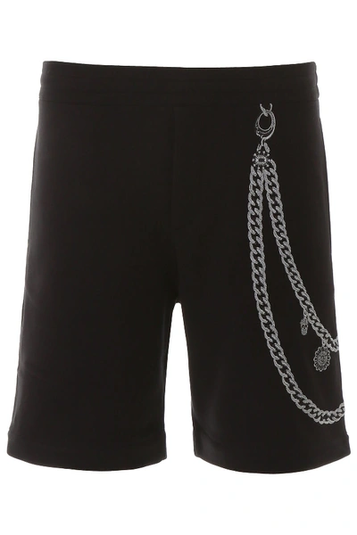 Shop Alexander Mcqueen Shorts With Embroidery In Black Mix