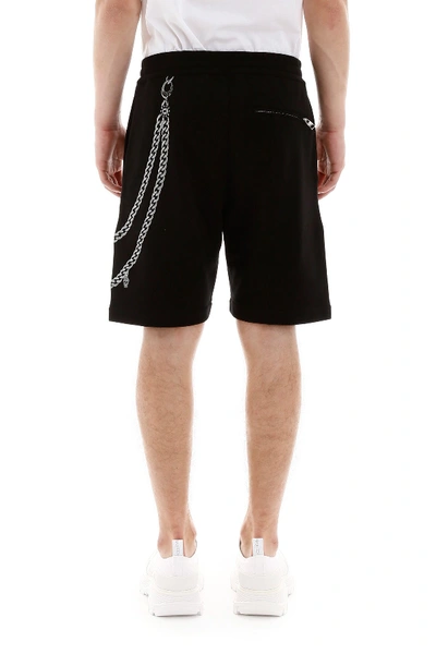 Shop Alexander Mcqueen Shorts With Embroidery In Black Mix