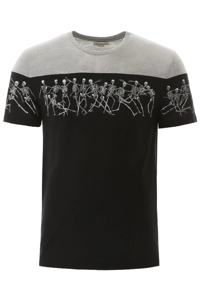 Shop Alexander Mcqueen Skeleton Print T-shirt In Black Mix