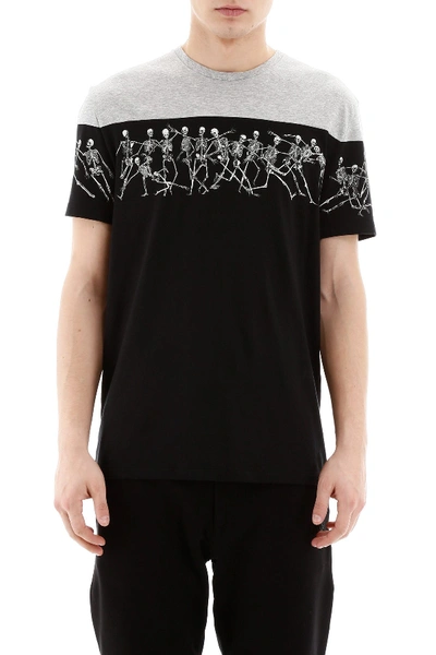 Shop Alexander Mcqueen Skeleton Print T-shirt In Black Mix