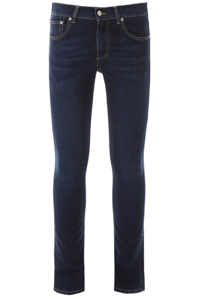 Shop Alexander Mcqueen Skinny Jeans In Blu Washed