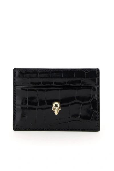 Shop Alexander Mcqueen Skull Card Holder In Black