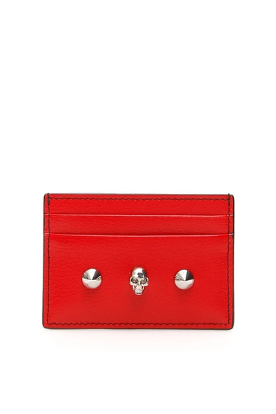 Shop Alexander Mcqueen Skull Credit Card Holder In New Red Black