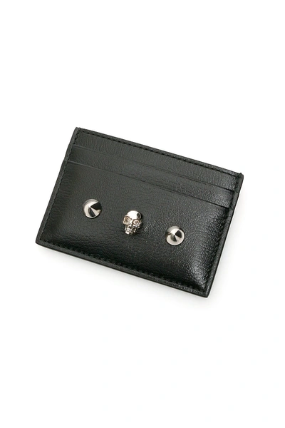 Shop Alexander Mcqueen Skull Credit Card Holder In Black Ner Red