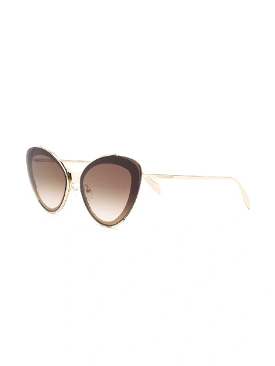Shop Alexander Mcqueen Sunglasses In Marrone