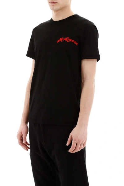 Shop Alexander Mcqueen T-shirt With Embroidered Logo In Black