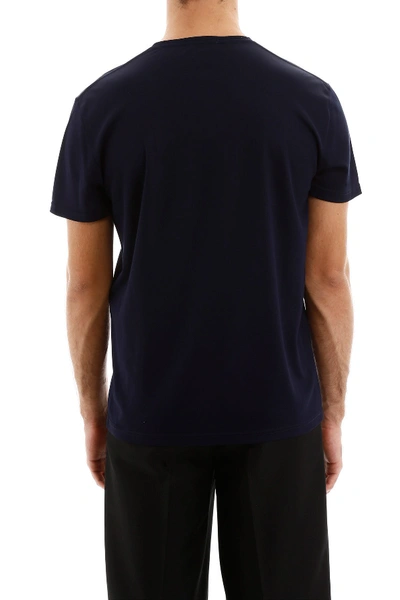 Shop Alexander Mcqueen T-shirt With Embroidered Logo In Navy