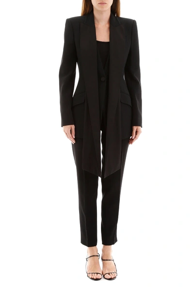 Shop Alexander Mcqueen Tuxedo Jacket With Scarf In Black