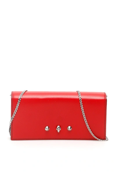 Shop Alexander Mcqueen Wallet On Chain In Deep Red