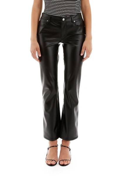 Shop Alexander Wang Faux Leather Trousers In Black