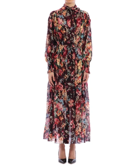 Shop Zimmermann Allia Shirred Long Dress In Multicolor