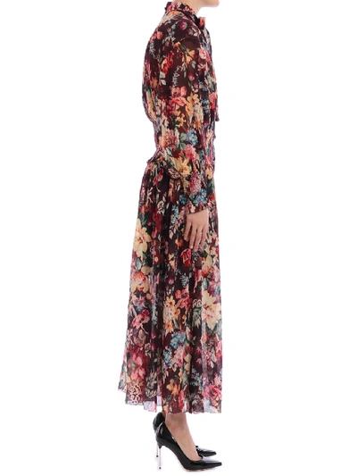 Shop Zimmermann Allia Shirred Long Dress In Multicolor