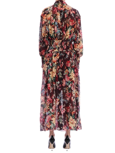 Shop Zimmermann Allia Shirred Long Dress In Multicolor