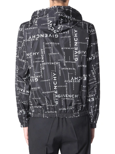 Shop Givenchy Allover Logo Wind Jacket In Black