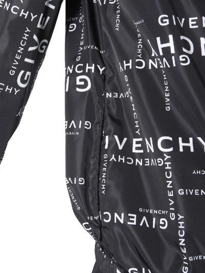 Shop Givenchy Allover Logo Wind Jacket In Black