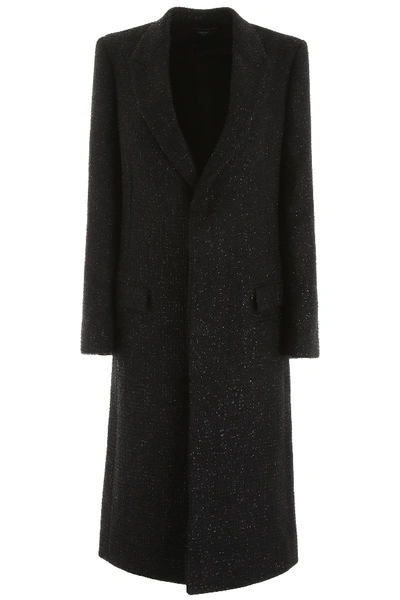 Shop Amiri Boucle' Coat In Black