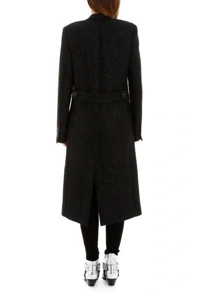 Shop Amiri Boucle' Coat In Black