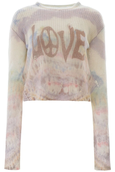 Shop Amiri Tie-dye Love Sweater In Multi Color