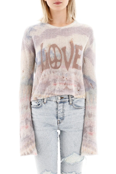 Shop Amiri Tie-dye Love Sweater In Multi Color