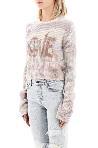 Shop Amiri Tie-dye Love Sweater In Multi Color