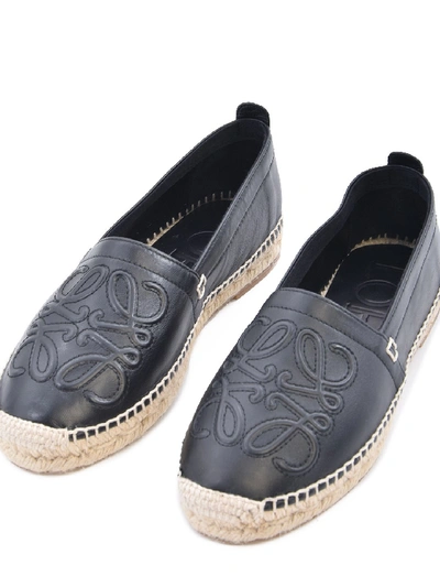 Shop Loewe Anagram Espadrilles In Black