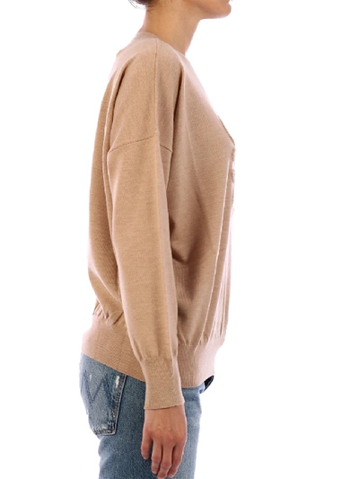 Shop Loewe Anagram Embroidered Sweater In Beige