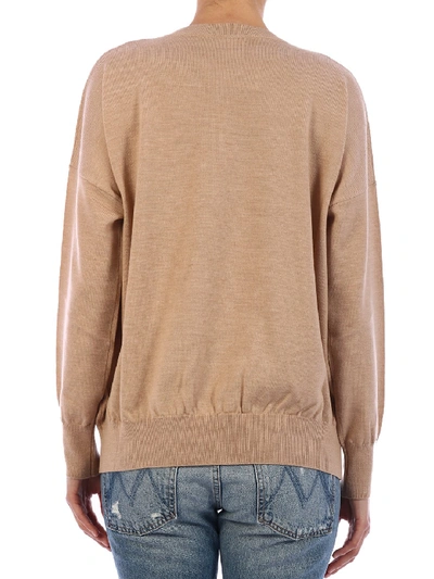 Shop Loewe Anagram Embroidered Sweater In Beige