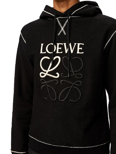 Shop Loewe Anagram Hoodie Black