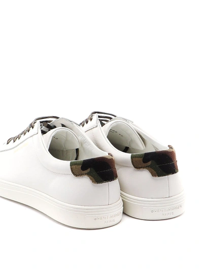 Shop Saint Laurent Andy Sneakers In White Leather In Bianco